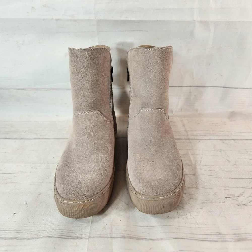Jambu Boots Waterproof Beige Suede Fur‎ Lined Winter - Women's Size 8